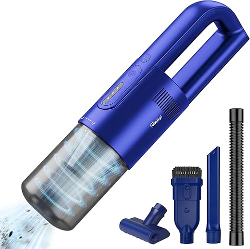 Aspiradora de mano inalámbrica, aspiradora portátil inalámbrica recargable en 30 minutos, motor sin escobillas, 19000 Pa fuerte succión,