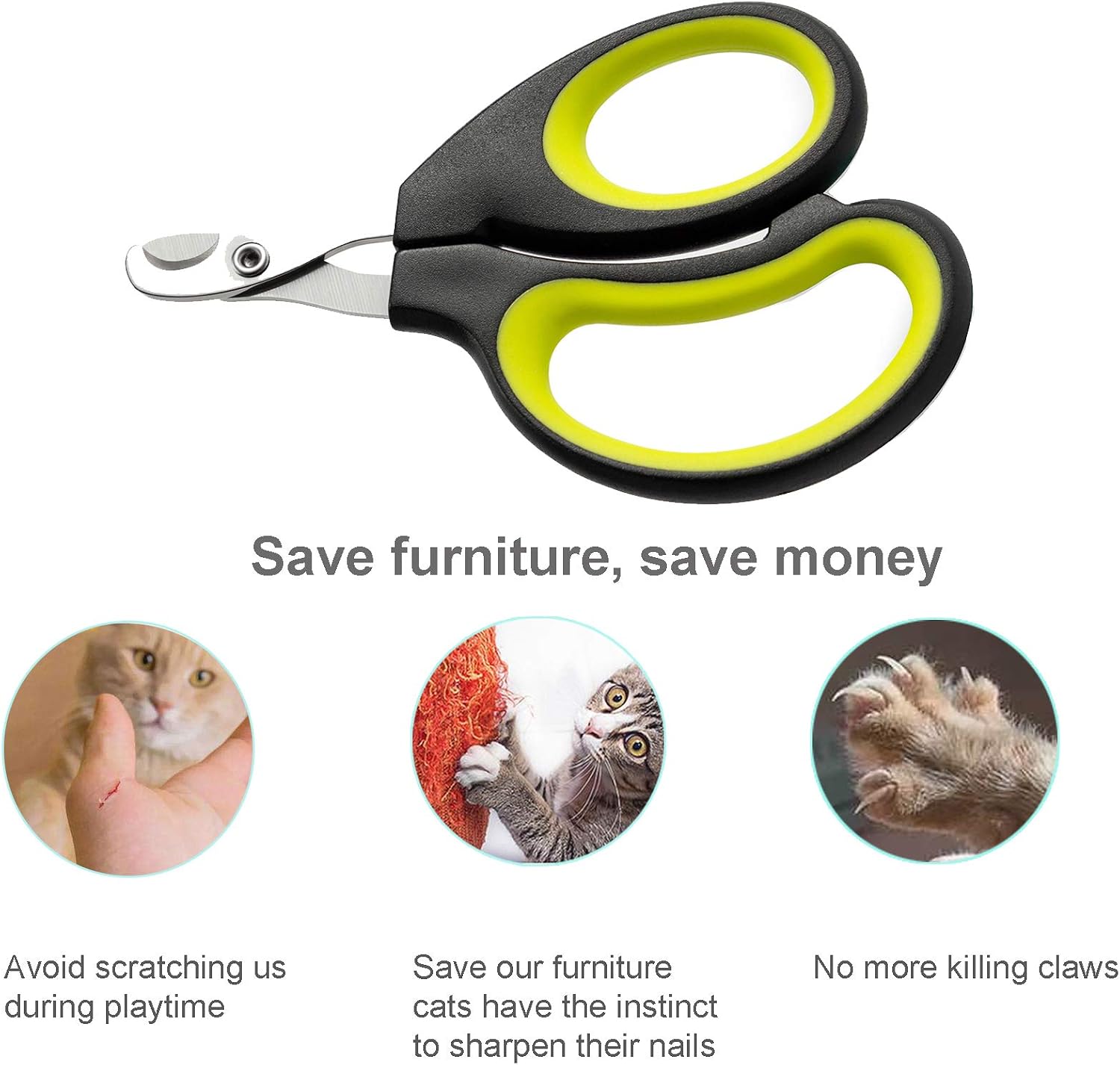 Cat Nail Clipper Trimmer - Premium Pet Nail Clippers with Sharp Flat Blade, Big Handle Cats Claw Trimmers and Nail File for Puppy, Kitten, Small Pets