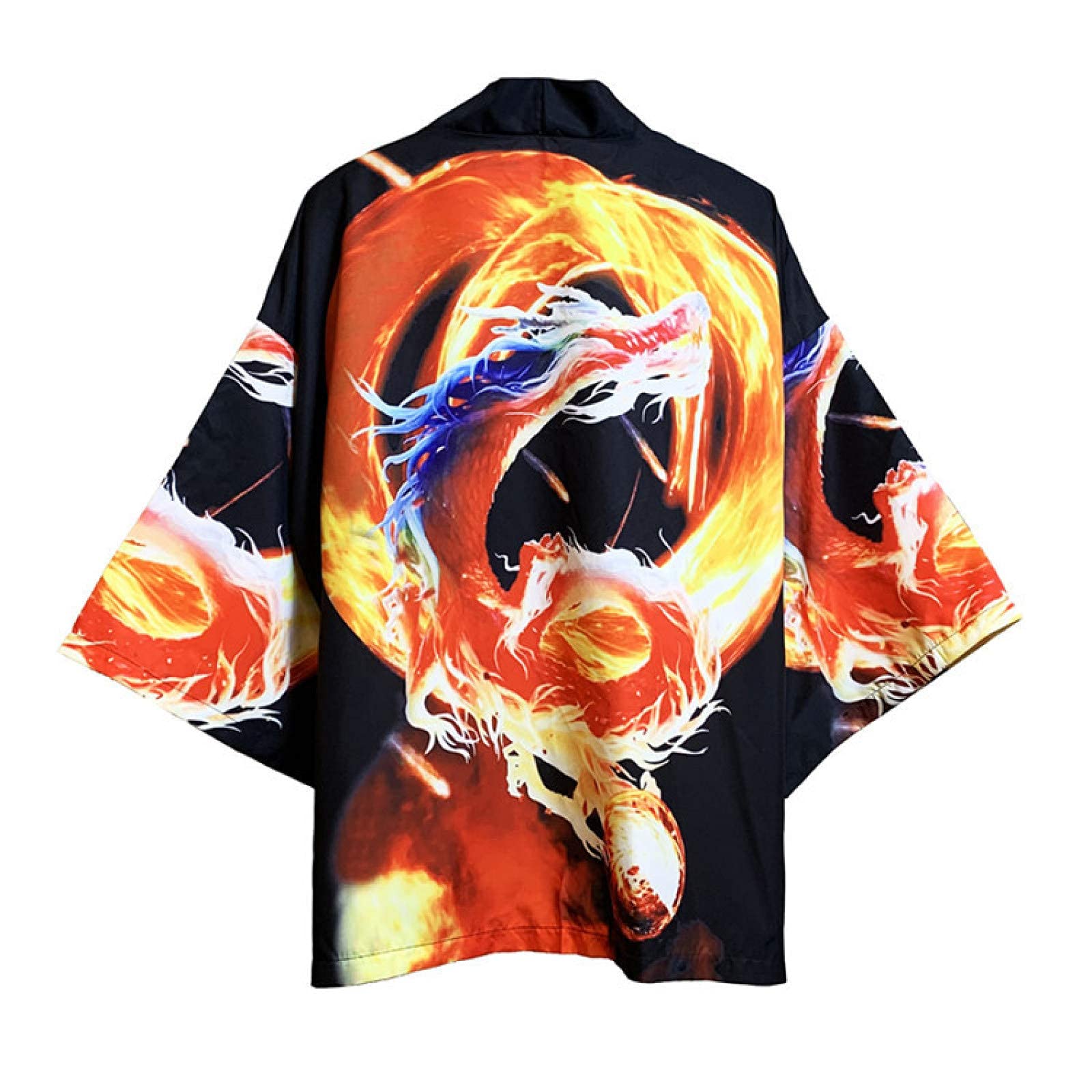 xbslj Kimono Cardigan Men，Men's Loose Fit Japanese Kimono Vintage Printing Cardigan Shirts Jacket Beachwear Casual wear,A-XXLarge-picture-49