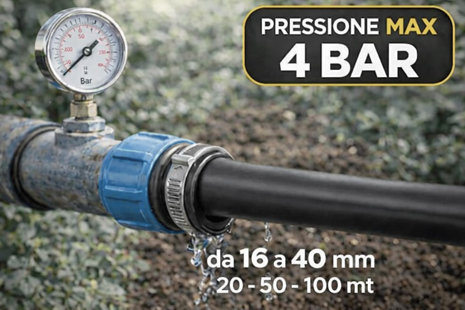 Tubo in Polietilene Nero LDPE PN4 diametro 32mm da 20 metri da per Irrigazione Agricola e Giardino – Alta Resistenza 6 Bar – Made in Italy