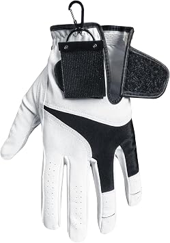 FINGER TEN Golf Glove Grabber Holder with 360 Metal Carabiner Clip 2 Pack, Universal Both Sides Grabber Keeper Strap Quick Storage Gloves, Lightweight Portable Easy Clip-On for Bags
