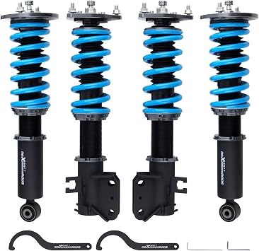 maXpeedingrods Coilover for Nissan Maxima 2000-2003, 24 Levels Damper Adjustable Coilovers Suspension Kit Strut, Height Adjustable Shock Absorber Struts, T6 Upgraded Lowering Kits Blue