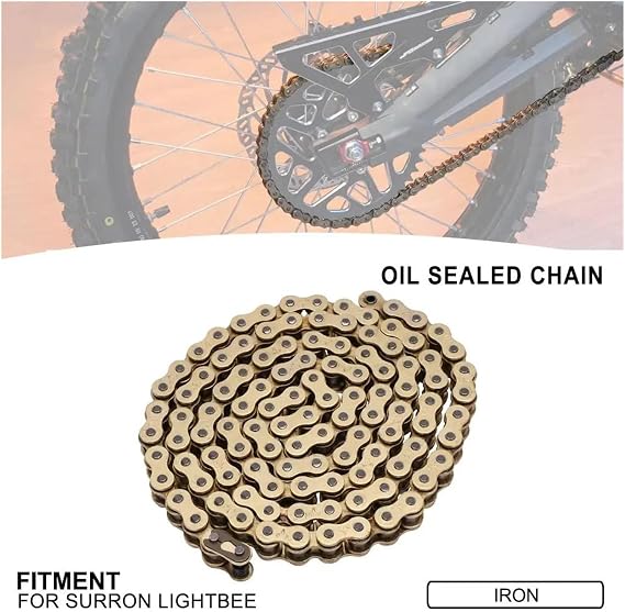 Compatible With Sur-Ron 58T 62T Sprocket 106 112 120 Chain Set Surron Light Bee S X Talaria Sting Electric Dirt Bike Motorcycle CNC Parts(120L)