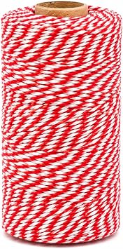 Red and White Bakers Twine, 656 Feet x 1.3mm
