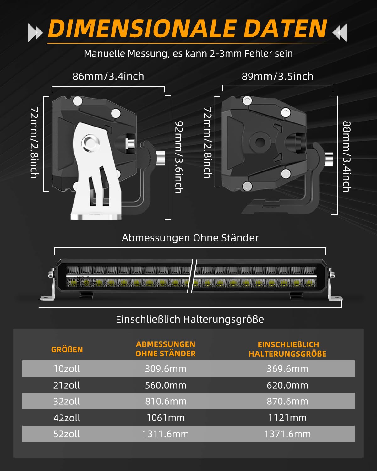 CO LIGHT 40'' (42 Zoll 106cm) LED Driving Lightbar mit E Prüfzeichen, [220W 44000LM 12V 24V IP68], Doppelte Ausführung LED Bar für Off-Road, LKWs, Schiffe, Pickup