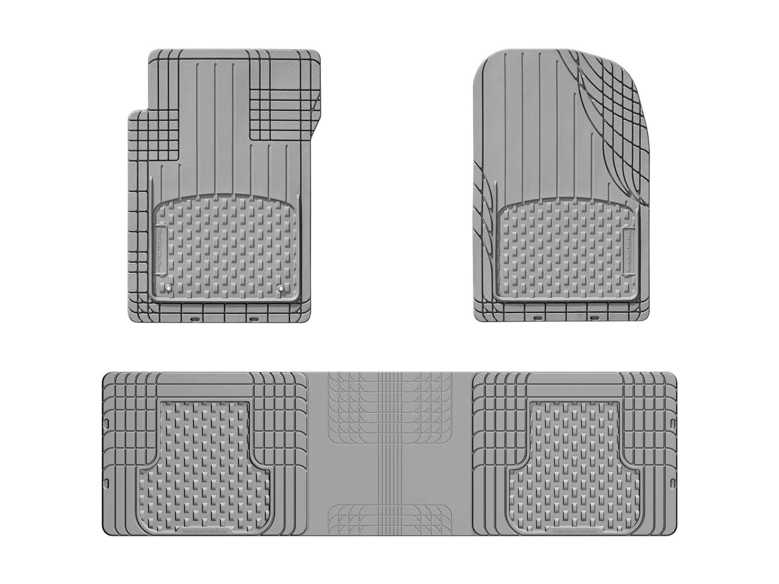 WeatherTech Trim-to-Fit Floor Mat - Semi Universal Vehicle Mats - 1st & 2nd Row 3-Piece Set (Grey)