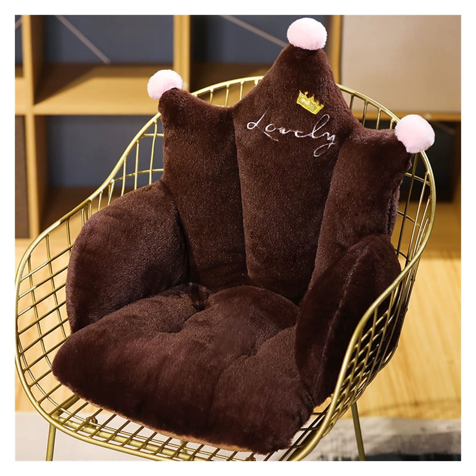 Coussin de chaise en peluche brodé pour créer un coin lecture cosy au salon B-3