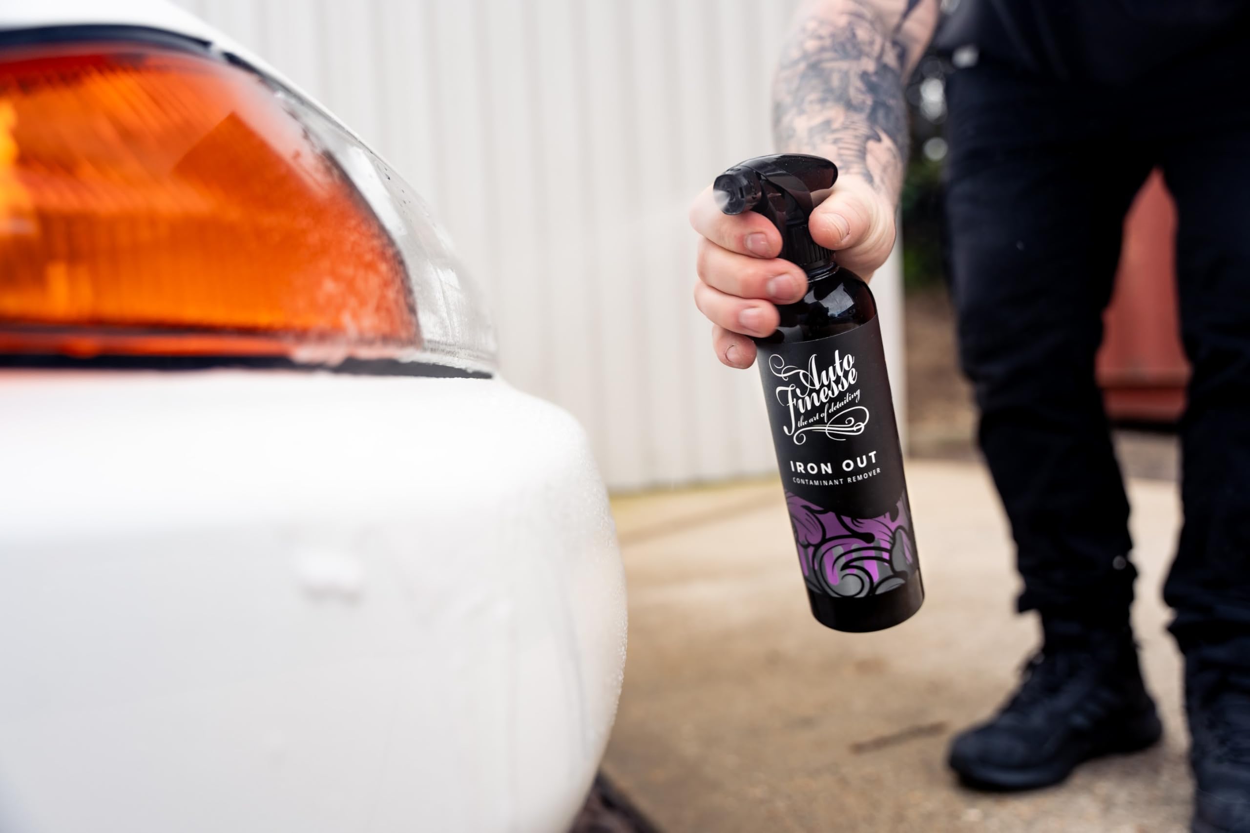 Auto Finesse Iron Out Schmutzentferner, Auto-Dekontaminationsspray, entfernt Bremsstaub, Eisenausfall, sicher für Lack, Glas, Räder, hergestellt in Großbritannien