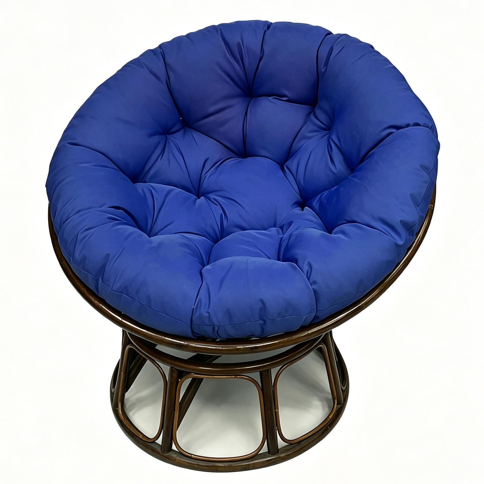 yanbinlife Cushion - Bucket & Moon Chair Comfy Round - Floor Pillow, Soft Circle Chair Cushion with Ties for Oval Saucer Egg Chairs (Frame Not Included)(Royal Blue,47.2 x 47.2 in)
