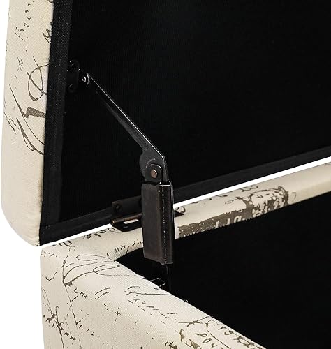 Miniatura 7 de Joveco Banco otomano de almacenamiento de 31.9 pulgadas, con patrón de tela, cofres rectangulares para juguetes para sala de estar, dormitorio,