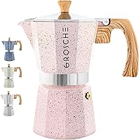 Vista 39 de GROSCHE Milano Cafetera Moka para estufa, para 9 tazas de café expreso, de 15.2 onzas, azul. Cafetera de estufa Moka, espresso italiano, greca