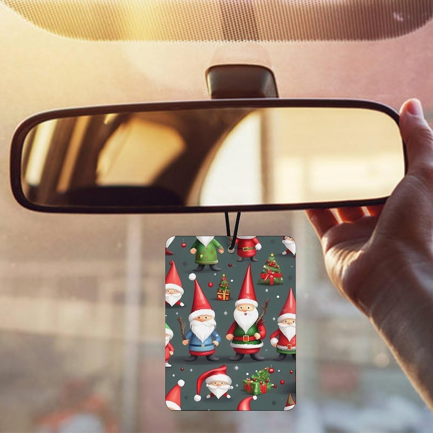 Car Aromatherapy Tablets Xmas Funny Gnomes Printed Car Interior Decoration Accessories image 5