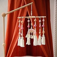 Vista 7 de Móvil para cuna de bebé con brazo móvil 2 en 1 Movil de cuna arcoíris, colgador móvil de cuna móvil, brazo móvil de madera para cuna de bebé