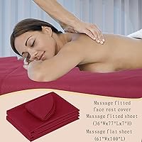 Vista 33 de MRJ Microfiber Massage Sheet Set of 3 Pcs,for Massage Tables,Includes Massage Table Cover, Massage Fitted Sheet,and Massage Face Rest Cover,Navy Blue