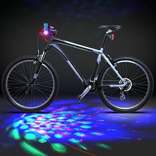 Disco Party LED Bike Light Disco Scooter Light | 1/2/4/6 Pcs, Tri-colored Bicycle Lights, Blinking Swirling Fun Cycling Accessory, Stocking Stuffer, 3 Aaa Batteries Included