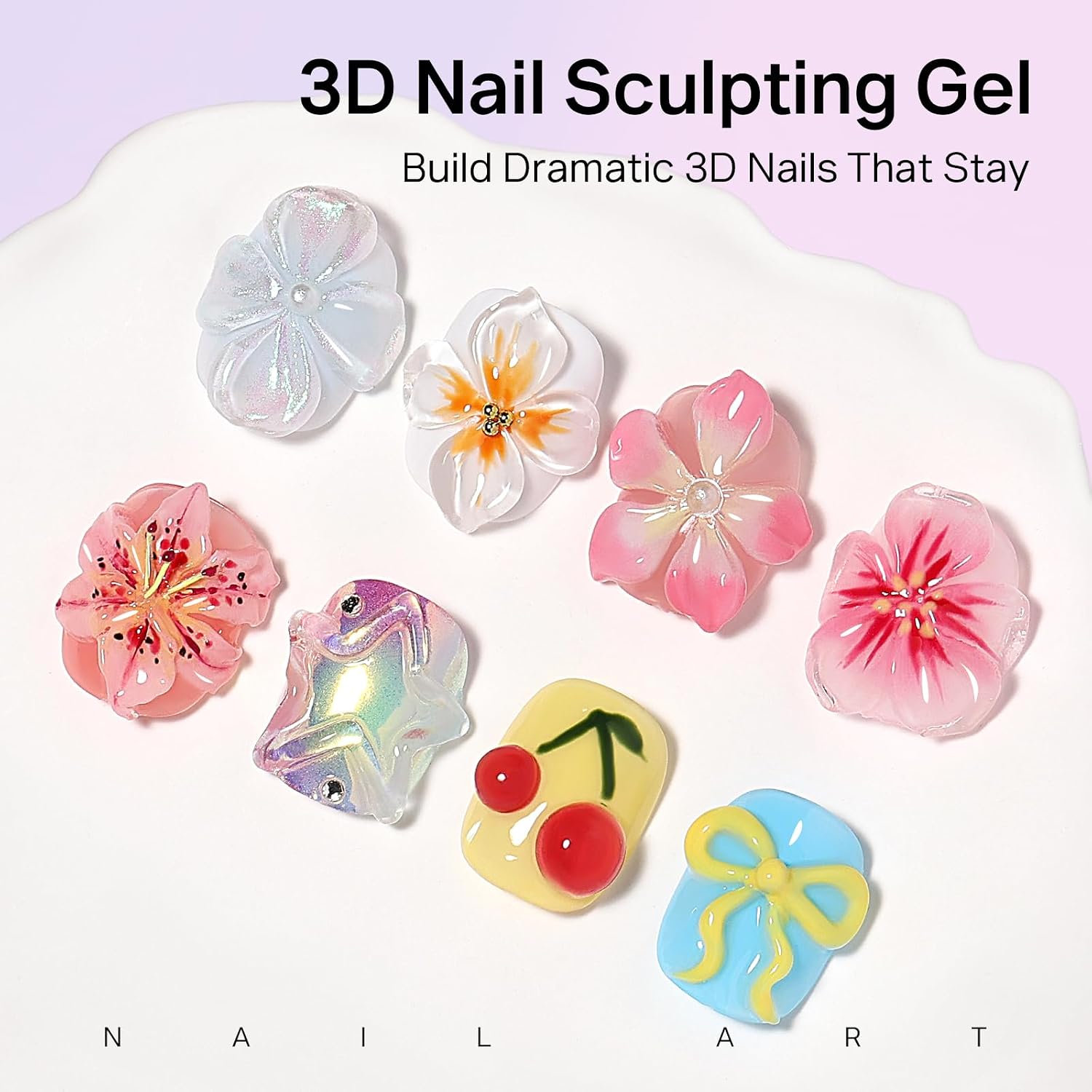 MIZHSE 30g 3D Gel Nail Art Clear Sculpting Gel Non-Sticky Molding Gels for Nails Sculpting U V LED Soak Off Gels Polish with Nail Art Pen Nail Design Home Manicure