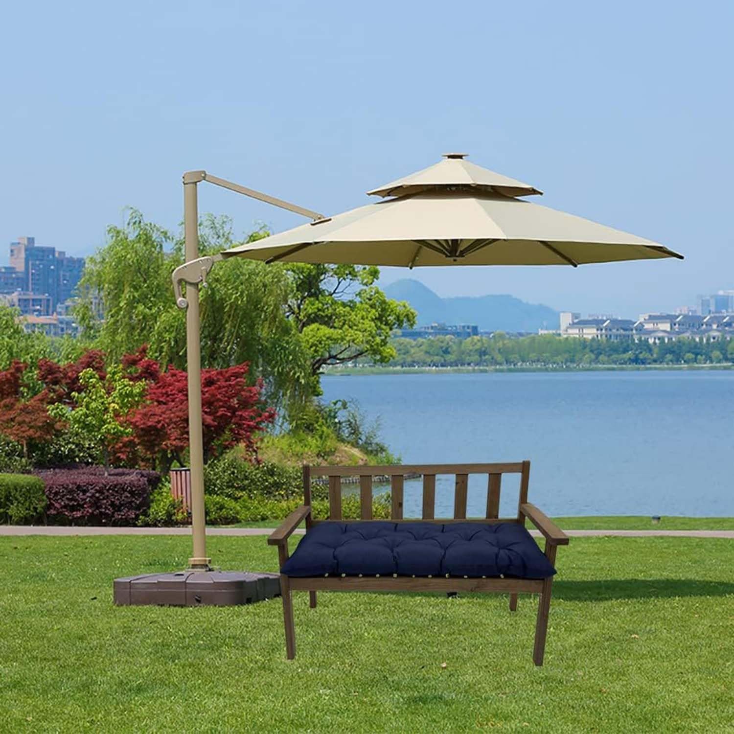 Cuscino per panca spesso 8 cm, per interni ed esterni, 90/100/110/120 x 50 cm, elegante cuscino per sedia per divano a 2/3 posti, mobili da giardino, portico e cucina, comodo Cojín