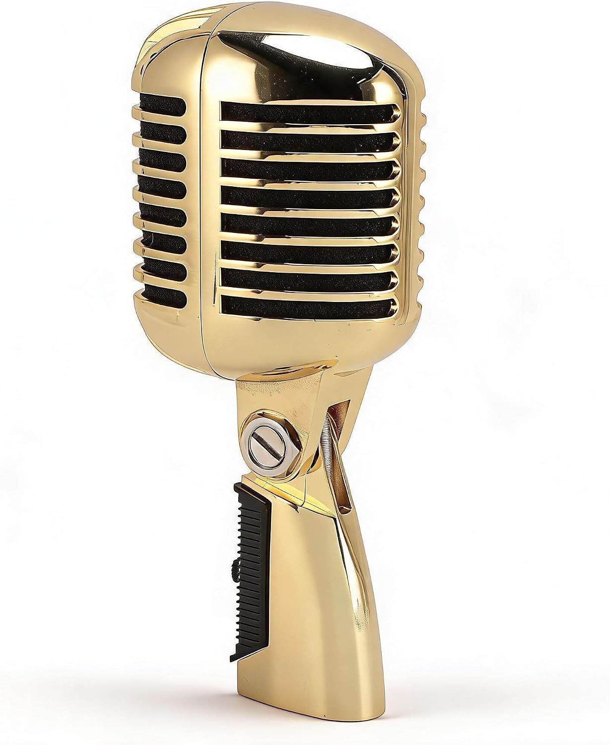 Bewinner Retro Dynamic Vocal Microphone - Professional Classic Microphone with Self Tensioning Rotating Rack, Old Vintage Cardioid Mic for Live Performance Karaoke (Gold), Bewinner7z6t38sxg2-11