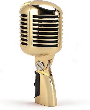 Bewinner Retro Dynamic Vocal Microphone - Professional Classic Microphone with Self Tensioning Rotating Rack, Old Vintage Cardioid Mic for Live Performance Karaoke Gold, Bewinner7z6t38sxg2-11