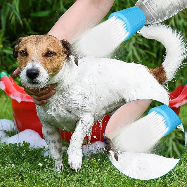 Foto 5 de 7 de Pulverizador de ducha de silicona para perros, rociador portátil para mascotas, accesorio para la cabeza