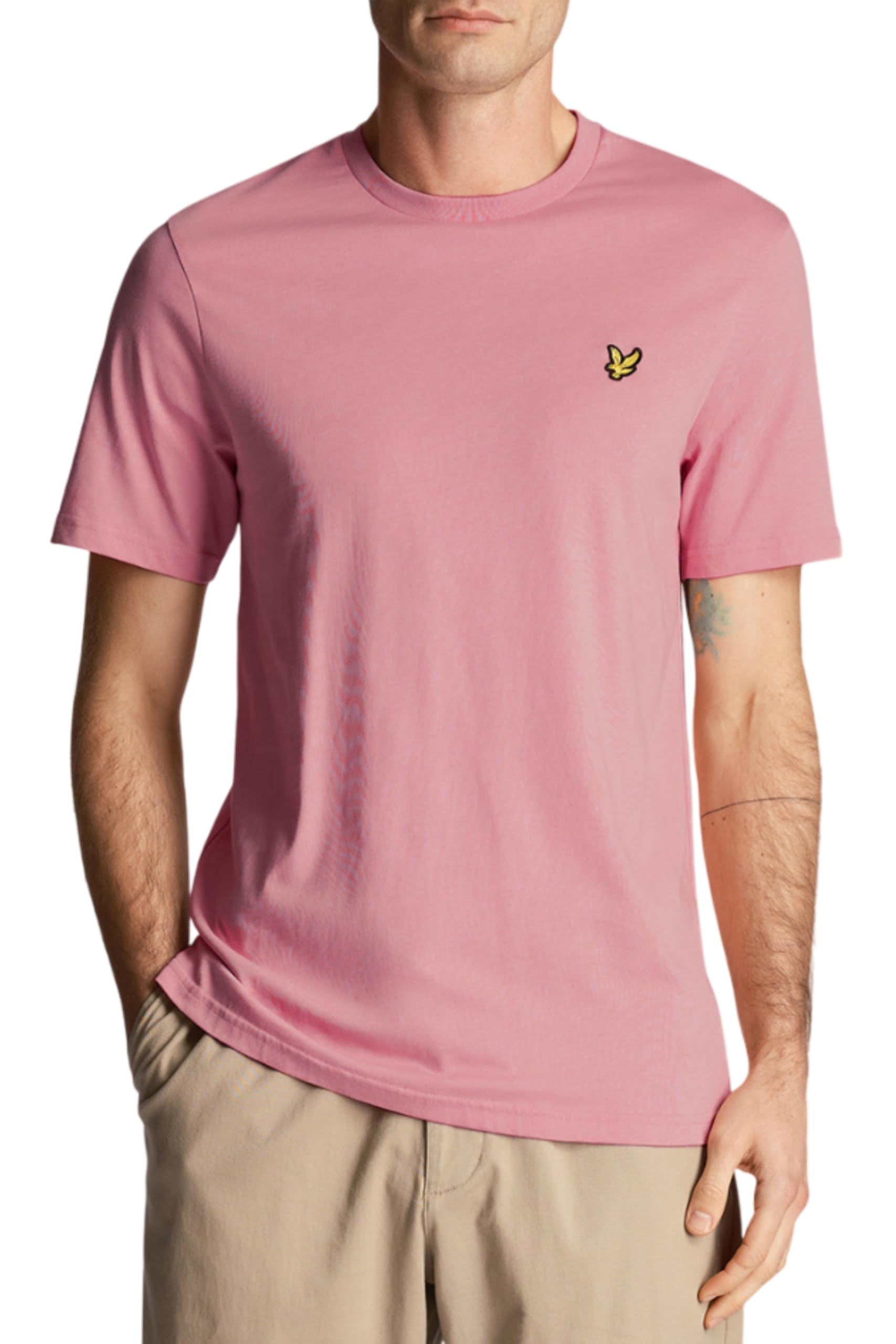 Lyle & Scott Men's Pink Logo T-Shirt Palm M