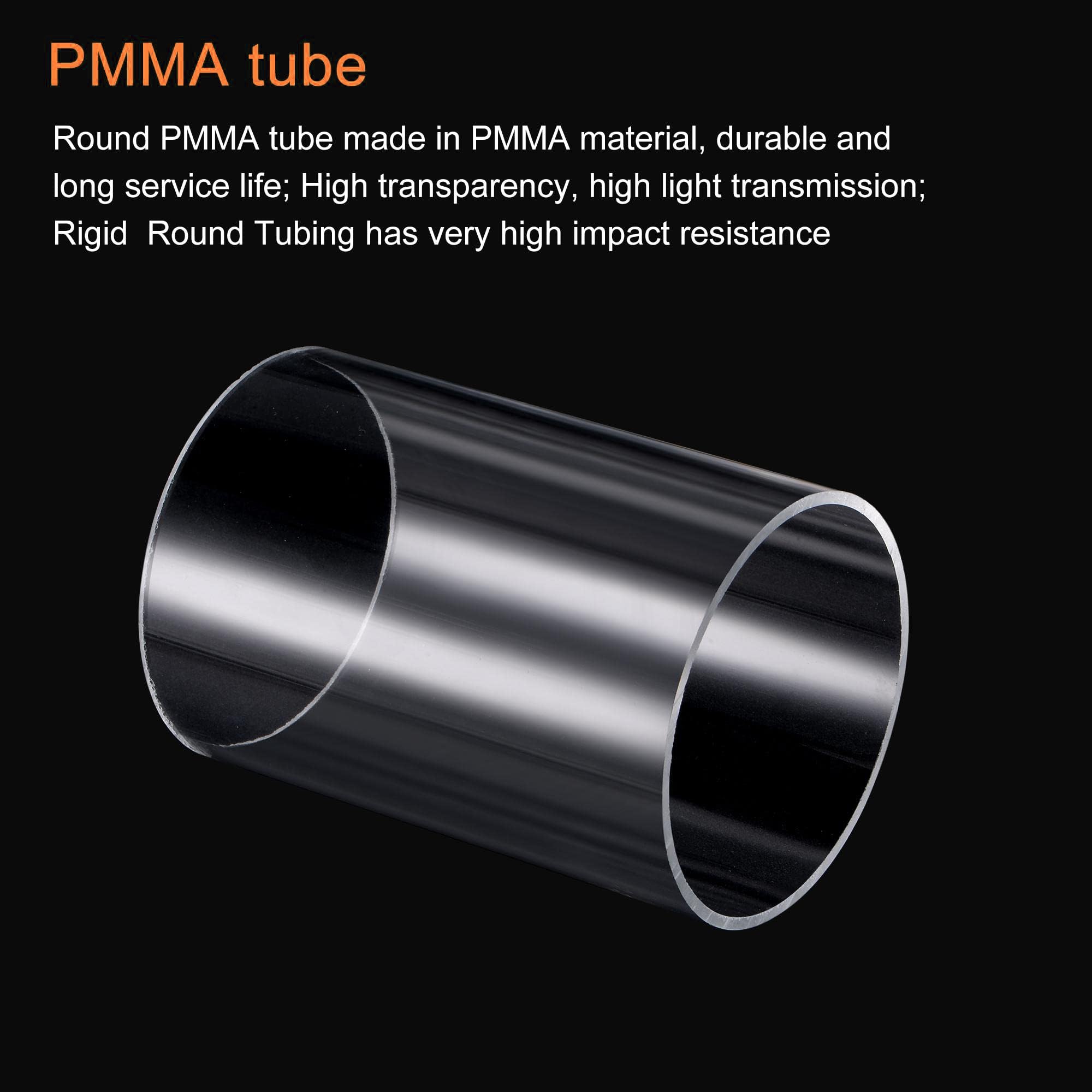Unifizz Tubo rotondo rigido in plastica trasparente, diametro interno 76 mm, diametro esterno 80 mm, diametro esterno 100 mm, per illuminazione, modelli, idraulici, artigianato