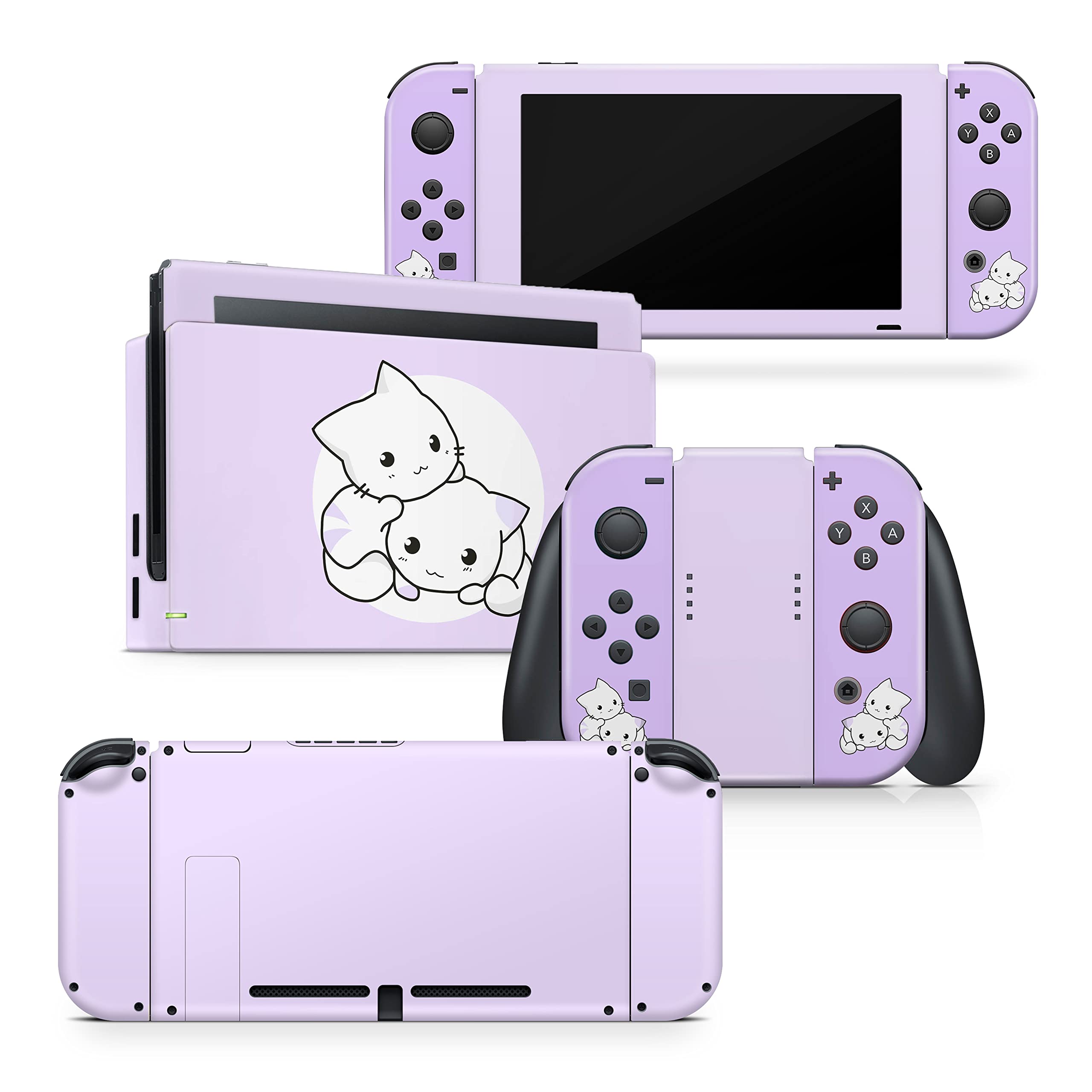 Autocollant vinyle Nintendo Switch chat rose 3M anti-rayures épuré - 8