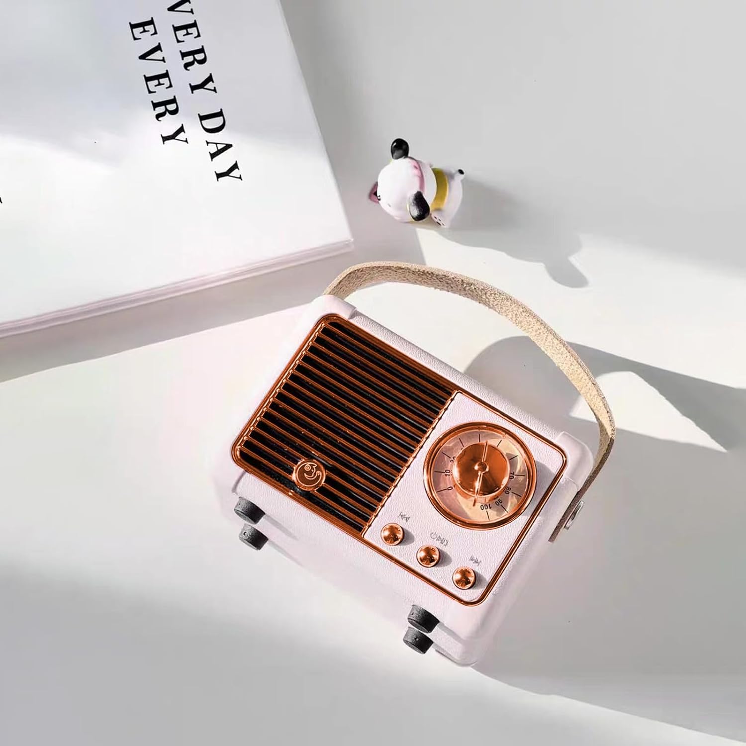 Retro Bluetooth Speaker, Wireless Mini Portable Speakers Vintage Radio Support USB/TF Card/AUX, Cute Bluetooth Speaker for Kitchen Desk Bedroom Office, Birthday Gifts for Women Teenage, Pink