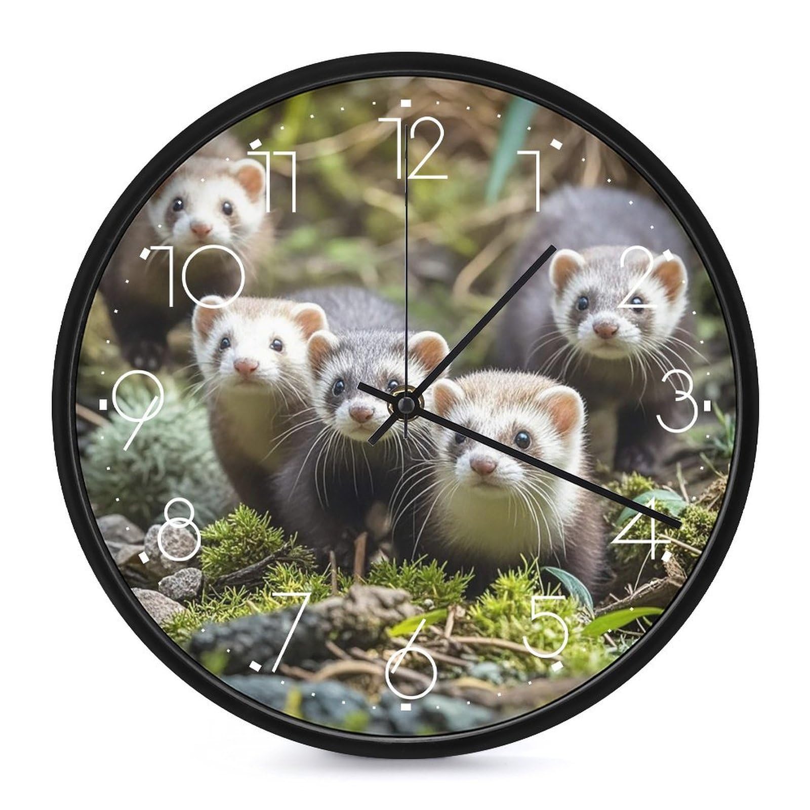 Horloge murale de cuisine ronde et discrète pour toute la maison