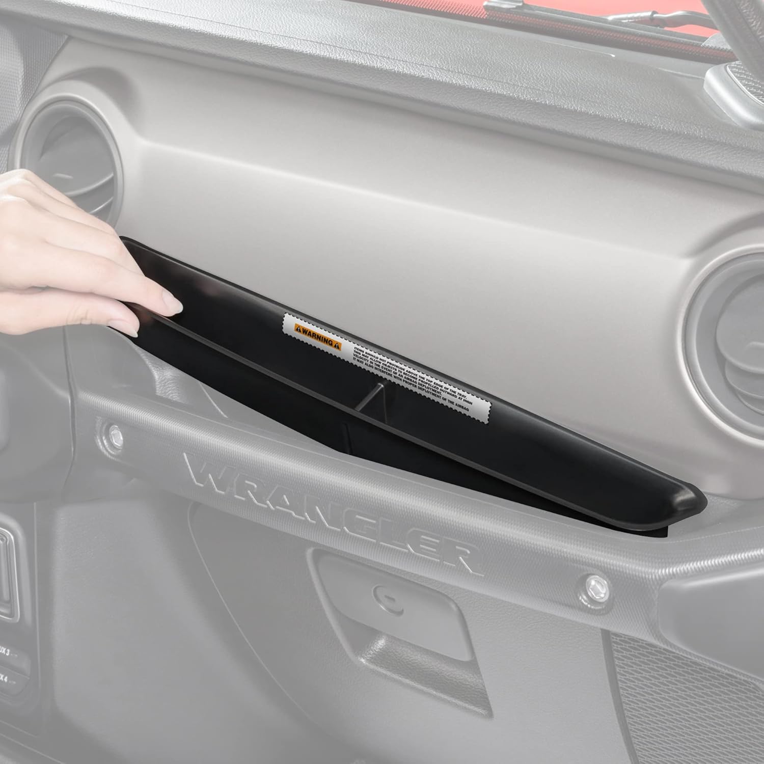 Quadratec Grab Bar Tray - Fits Jeep Wrangler JL & Gladiator JT 2018-2022 - Dashboard Grab Handle Tray Storage - Slides in Grab Bar Above Glove Box - Jeep Wrangler Interior Accessories Organizer