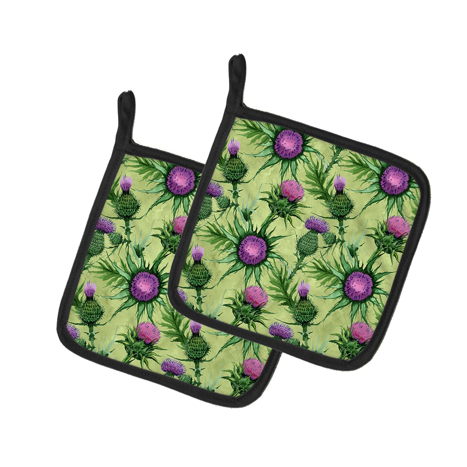 Caroline's Treasures CK1699PTHD Thistle Pair of Pot Holders Topflappen, Stoff, Mehrfarbig, 7.5HX7.5W