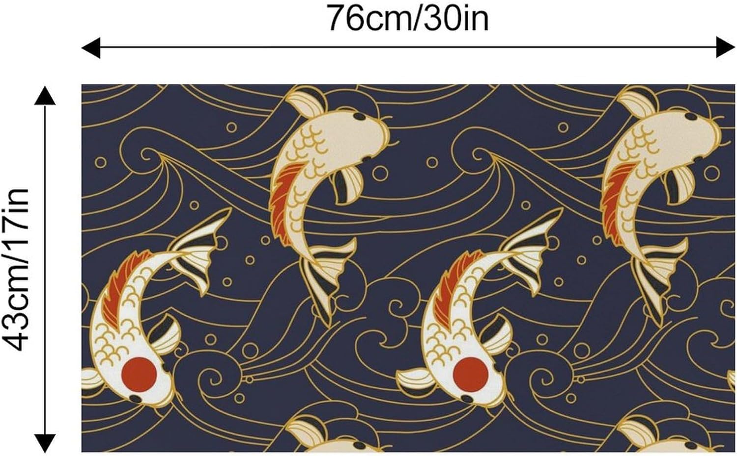 Japan Waves Fish Pet Feeding Mat Dog Cat Food Placemats for Water Bowl Non Slip