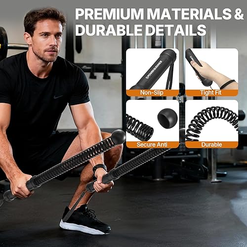 Miniatura 6 de Power GUIDENCE - 2 cuerdas de batalla sin cuerda para gimnasio en casa, cuerdas de batalla portátiles para entrenamientos HIIT, espacio pequeño,