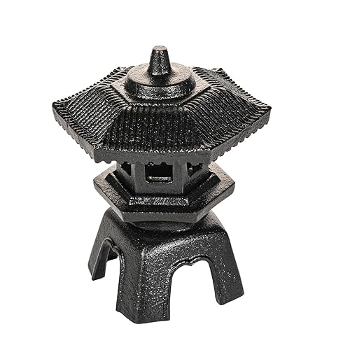 Sungmor Cast Iron Candle Lantern - Japanese Pagoda, Vintage Indoor/Outdoor