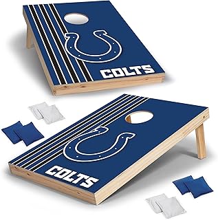 NFL 2' x 3' Solid Wood Cornhole Set with Direct Print HD Team Graphics – Great Gift for Any Football Fan! Bean Bag Toss Family Outdoor Games