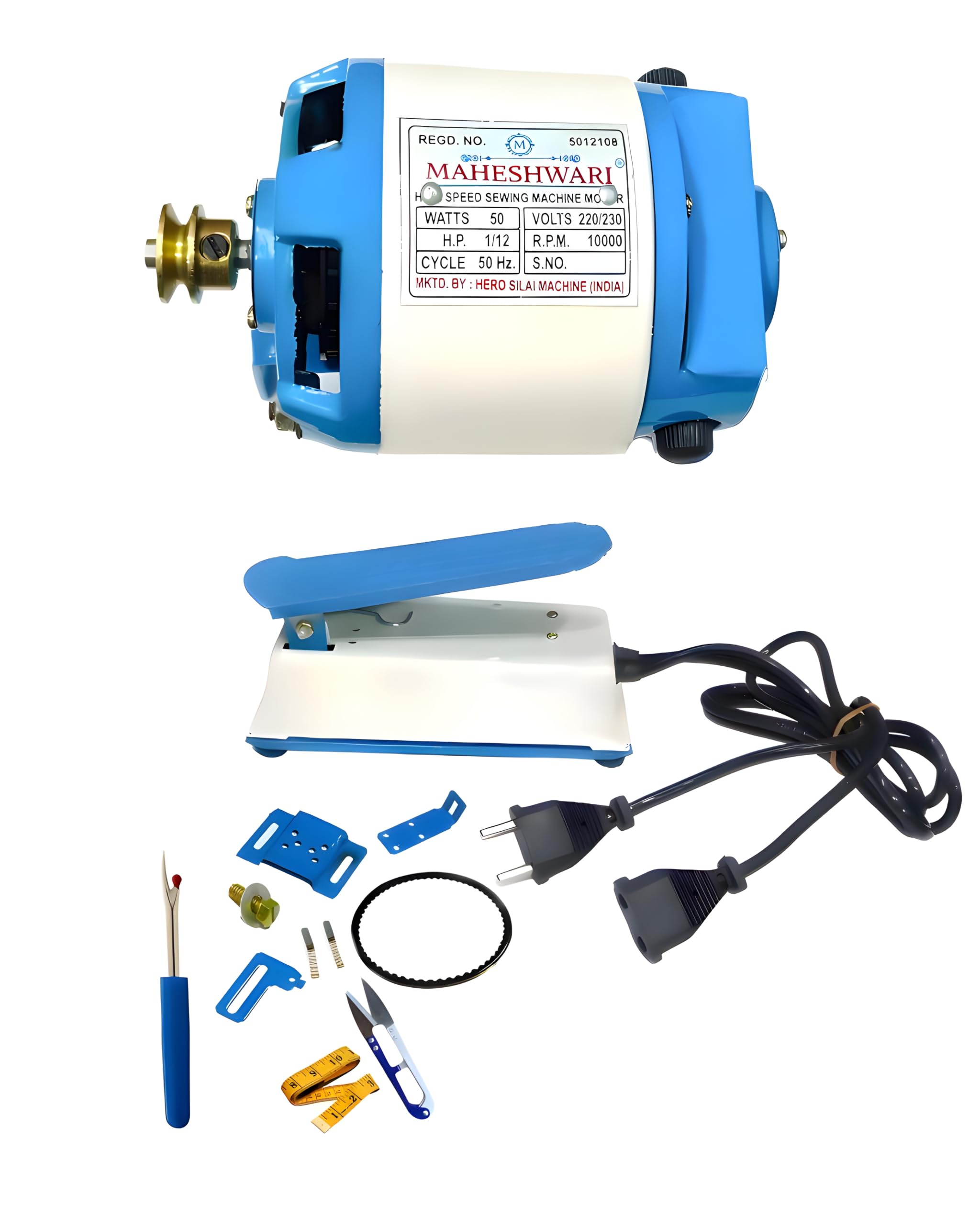 ELECTRIC POWERFULL MAHESHWARI SEWING MACHINE MOTOR WITH PEDEL AND FULL COPPER WINDING, SOUND LESS,10000 R.P.M SPEED-image-45