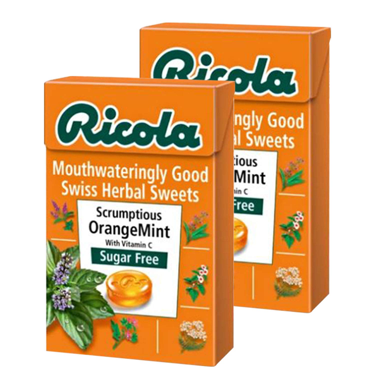 Ricola Scrumptious Orange Mint Sugar Free Candy - 2 Pack, 2 X 45 Gram (B087XNS6PJ) Amazon Price History, Amazon Price Tracker