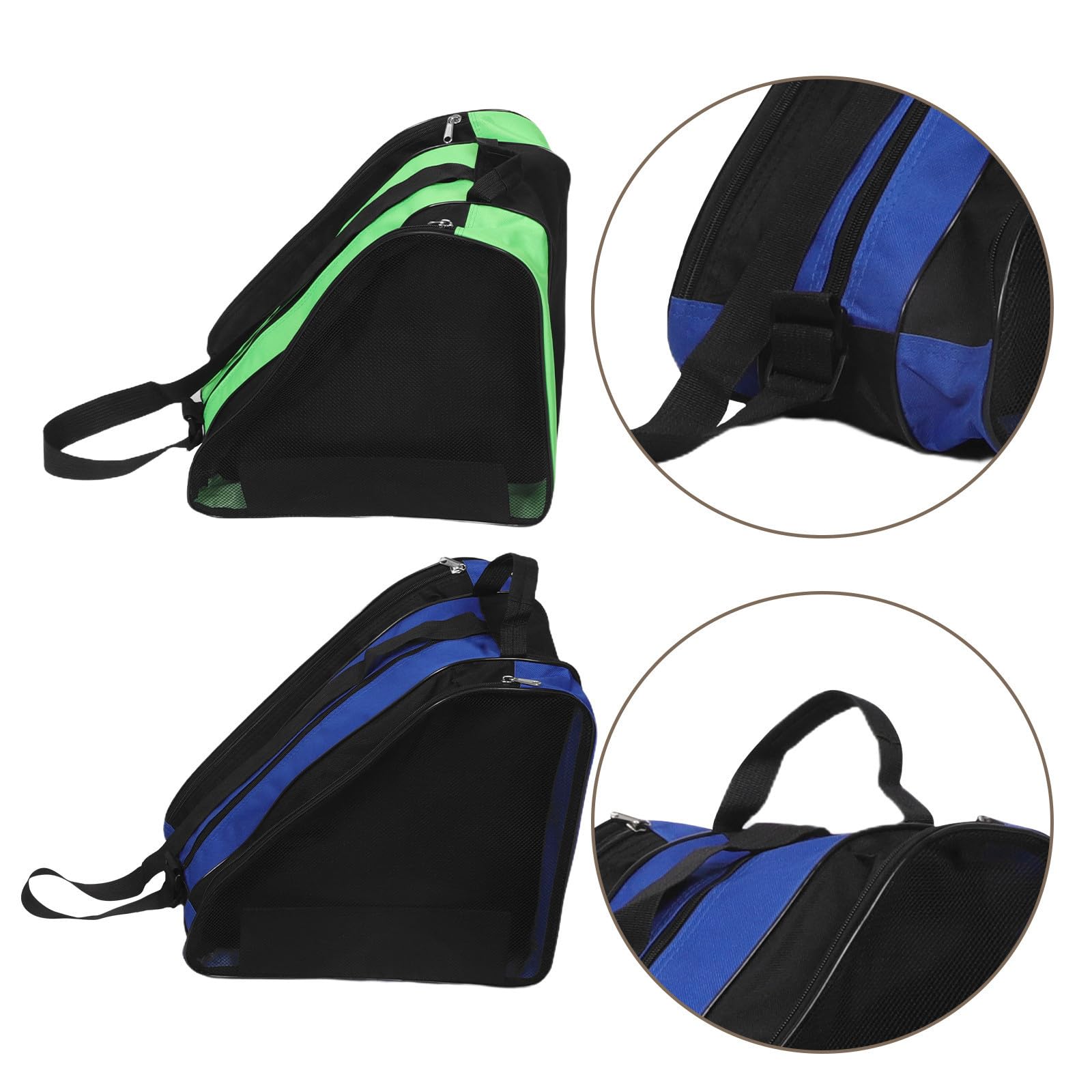 2 Piezas Bolsa para Patines de Hielo con Correa Ajustable, Tela Oxford Resistente, Compartimentos Organizados y Amplio Volumen Interno Niñas en Patinaje al Aire Libre