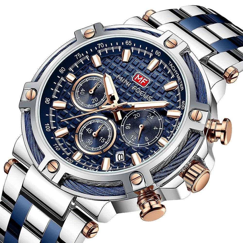 Leisure - Reloj de cuarzo impermeable luminoso para hombre con correa de acero
