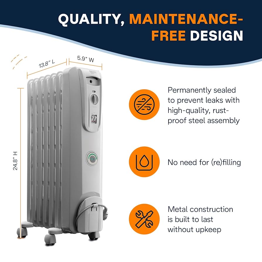 Amazon.com: De'Longhi Oil filled Radiator Heater, 1500W