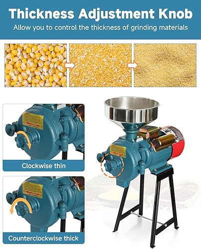 Miniatura 10 de NAIZEA Molinillo eléctrico de grano de Grain Mills de 3000 W 110 V, molinillo de maíz comercial, molinillo de trigo, molinillo de harina, molinillo