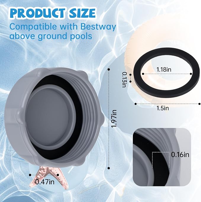 Tapa de válvula de drenaje para piscina Bestway compatible miniatura 2
