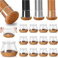 YOZON 20 db Szilikon Székláb Védő Filcpárnával - Átlátszó, Kerek Bútorvédő Sapka Fa Padlóhoz, 30-40 mm Átmérőjű Lábakhoz, Csúszásgátló 1