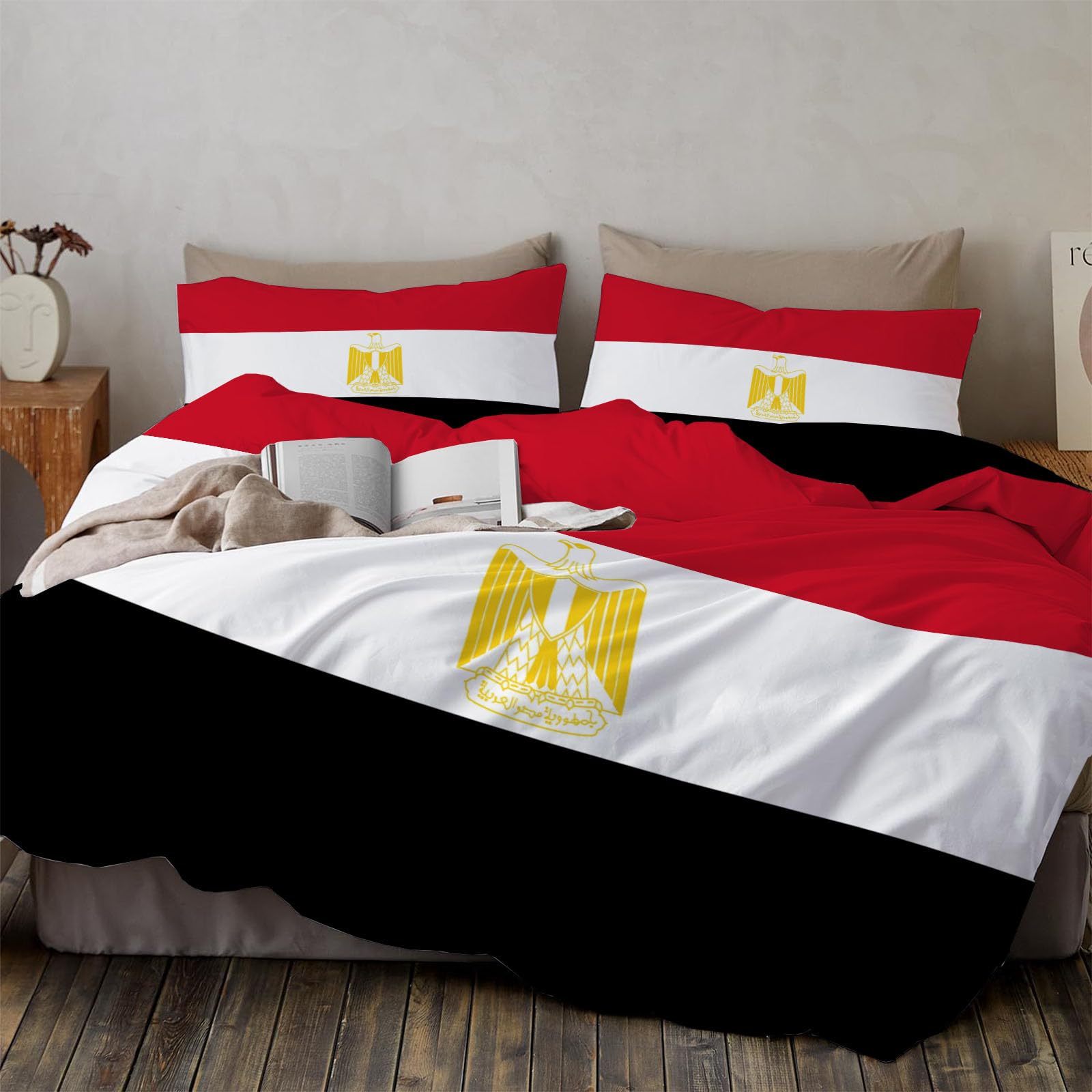 Housse de Couette Égypte pour Décoration Chambre Parure Lit Adulte
