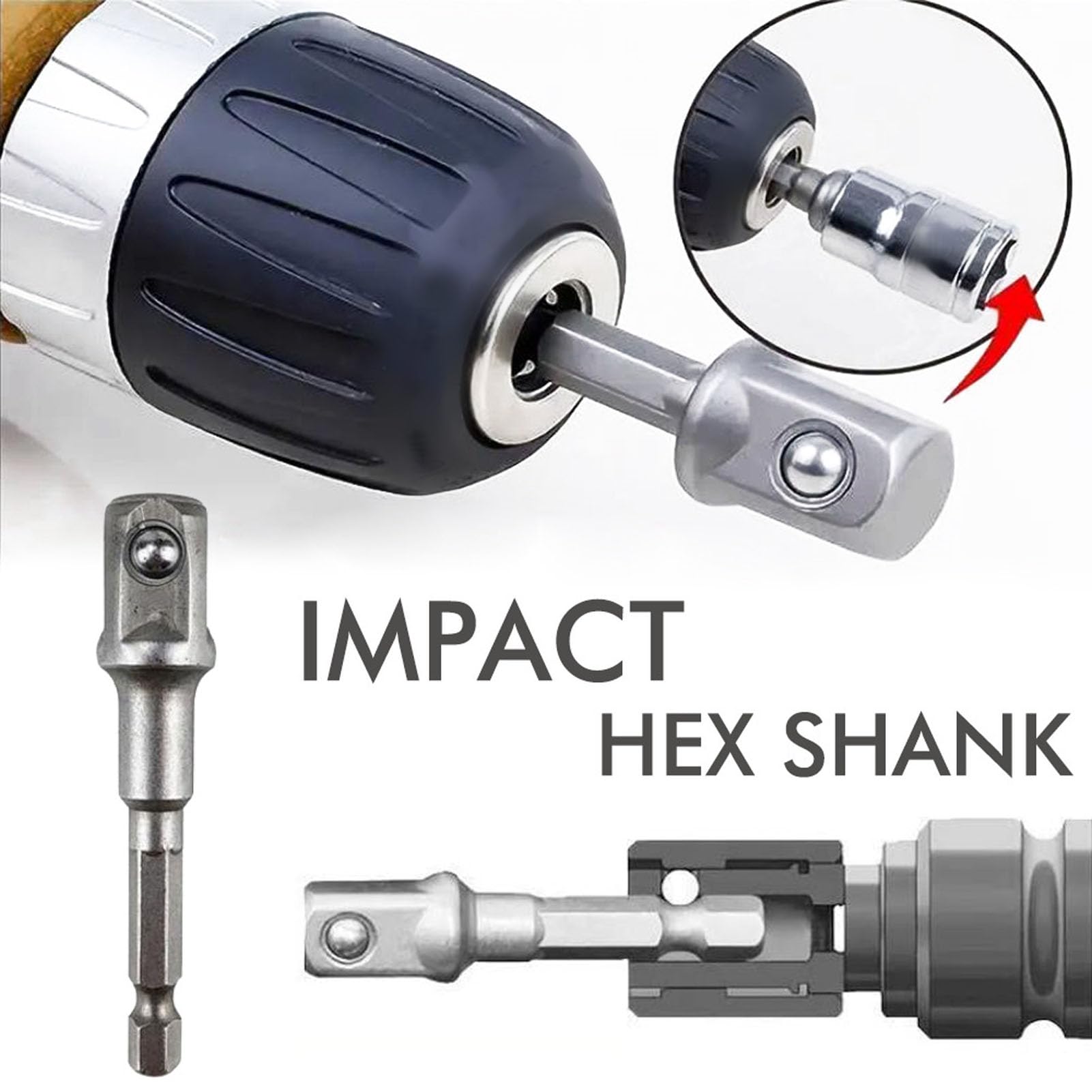 2Pcs Set Scissor Jack Adapter Wide Compatibility, for 1/2 Inch Drive Or Impact Wrench, with CR V Steel Car Scissor Jack Scissor Jack Drill Adapter