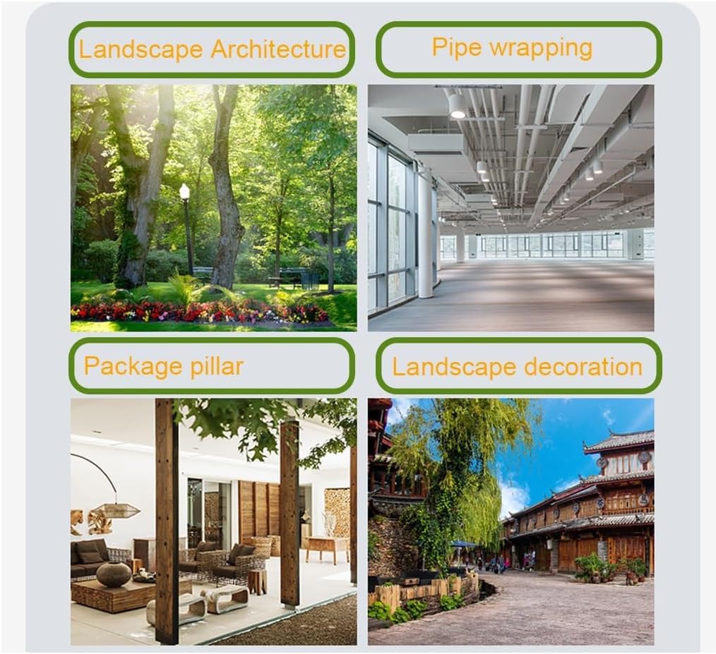 Corteza de árbol artificial duradera para pilares, tuberías, decoración para columnas, paredes, suelos, decoración de árboles, corteza artificial al aire libre, 1 x 2 m