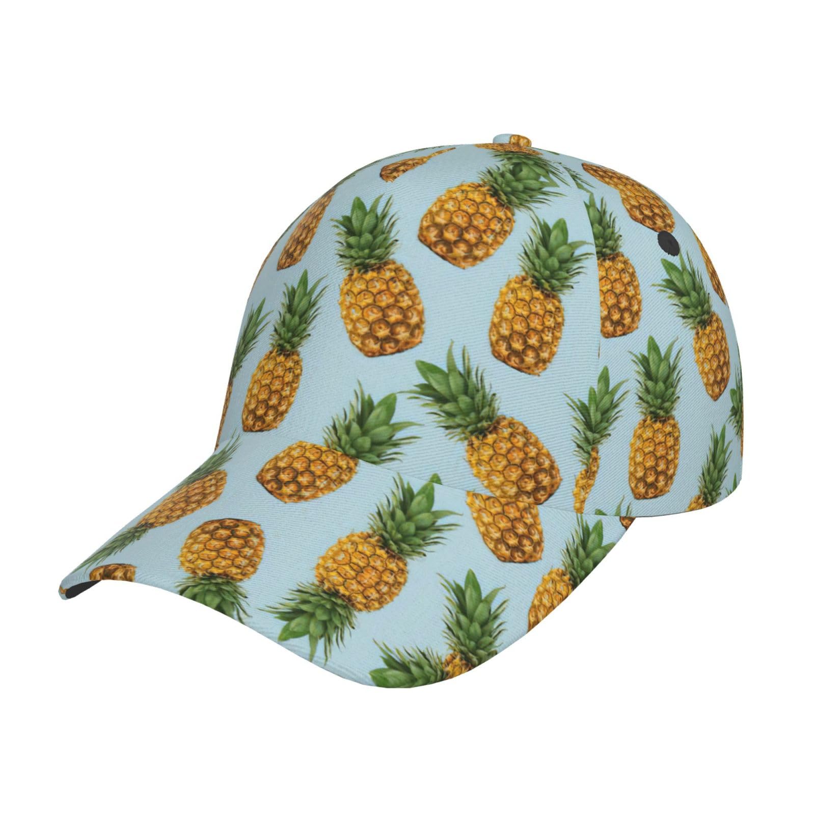 Chabu Unisex Black Pineapple. Baseball Cap Sun Hat Dad Hat Trucker Cap Classic Adjustable Size Outdoor Sports Golf