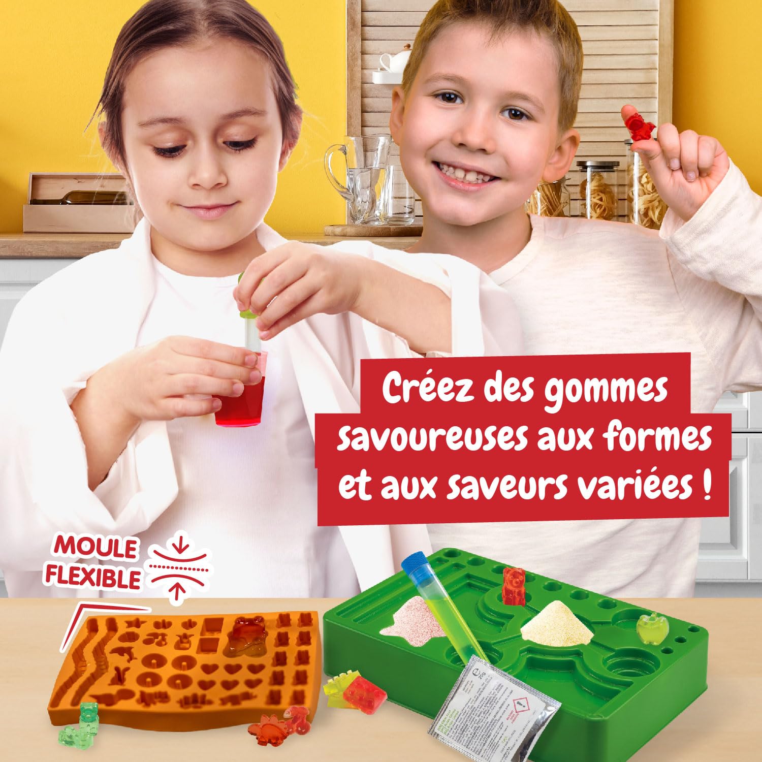 Science4you Atelier des Bonbons Gélifiés pour Enfants - Fabrication de Bonbons Gélifiés en 19 Formes, Boîte Cadeau Sucrée 7+
