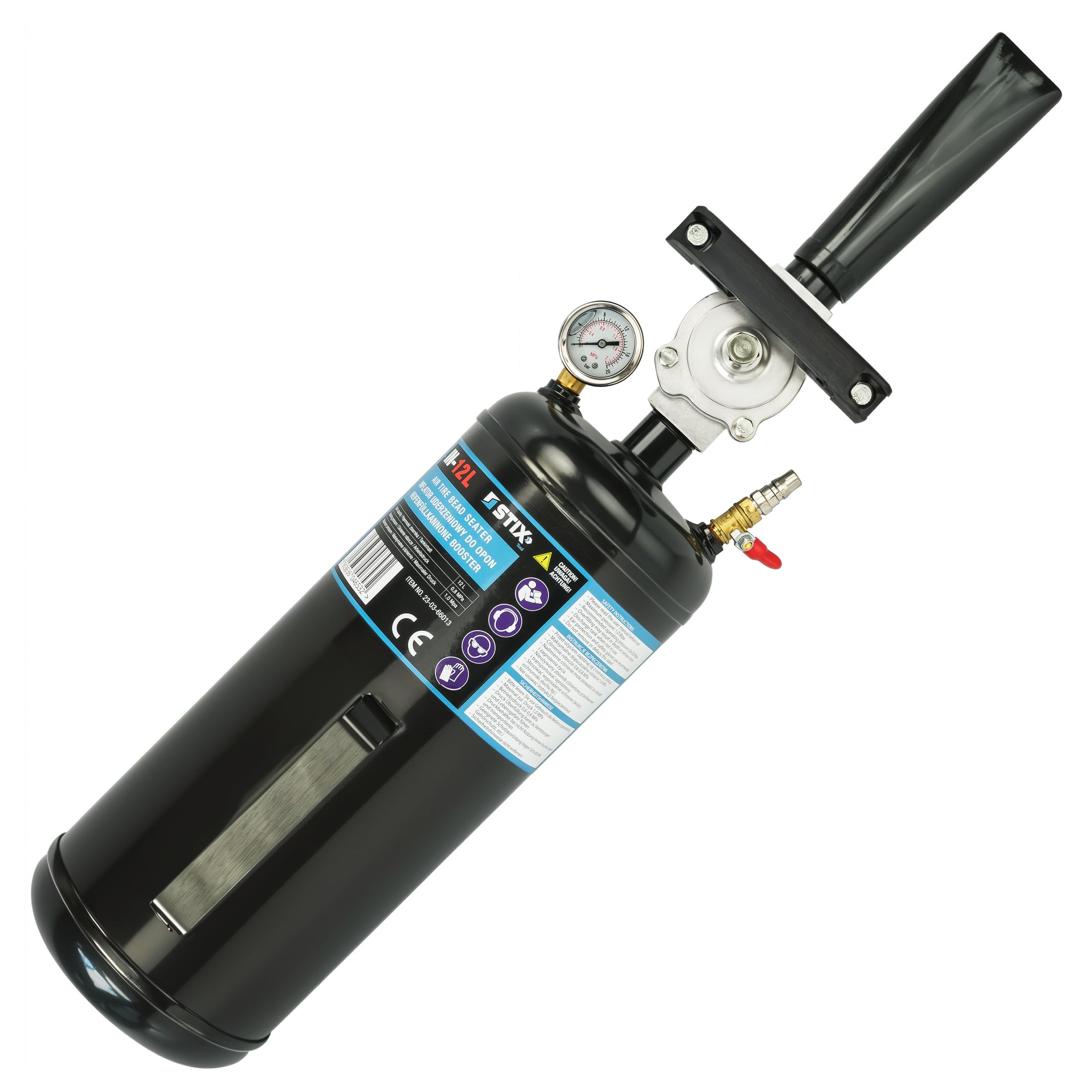 Stix Automotive Equipment Inflador de neumáticos 12L - Booster de neumáticos - 6-8Bar - reparación de neumáticos - Bazooka impacto