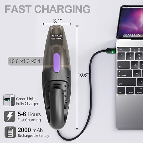 Miniatura 9 de Shop-Vac Aspiradora húmedaseca HP de 5 galones 2.0 Peak HP+ShopAIR Aspiradora inalámbrica para coche, púrpura